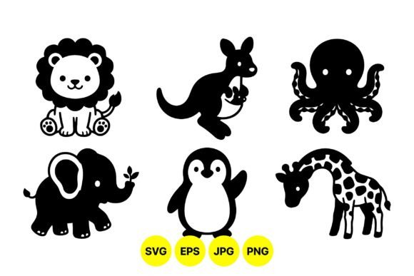 Download Cute Safari Animal Clipart Set - Set Collection