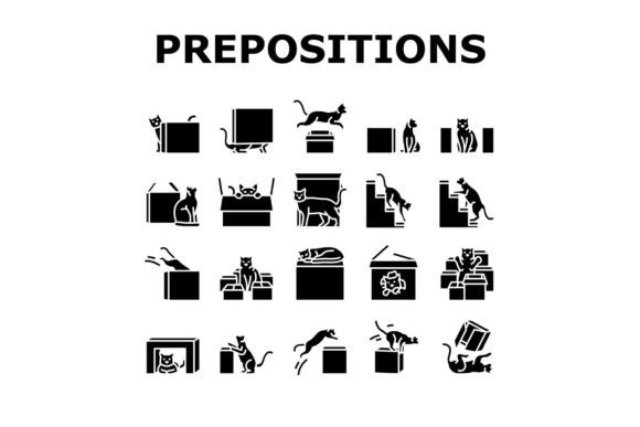 Download Preposition English Language Icons Set - Set Collection