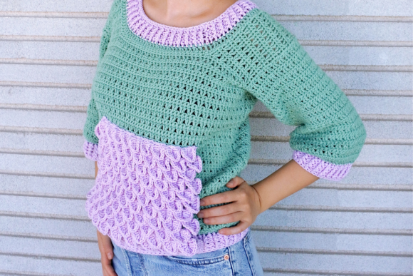 Download Crocheting a Sweater with a Crocodile Stitch Pocket - Crocodile Collection