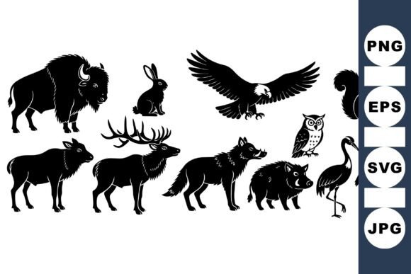 Download Wildlife Silhouette Animal Set - Set Collection
