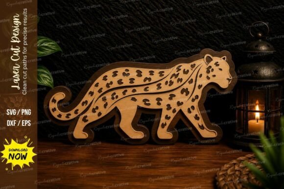 Download Leopard Wildlife Silhouette Laser Cut SV - Wildlife silhouette Collection