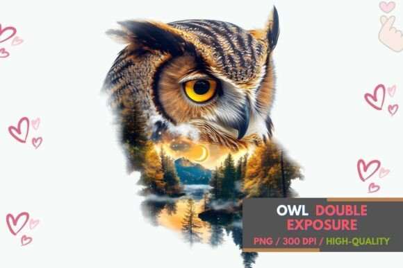 Download Owl PNG Double Exposure Artwork - Artwork Collection