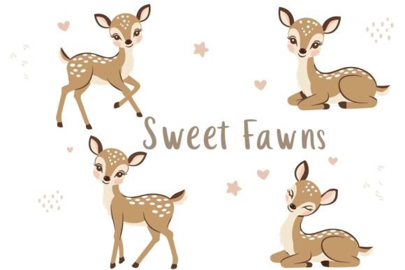 Download Sweet Baby Deer Clipart Set - Set Collection