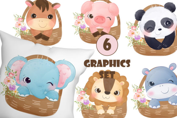 Download Cute Animals Clipart Set Graphic - Set Collection
