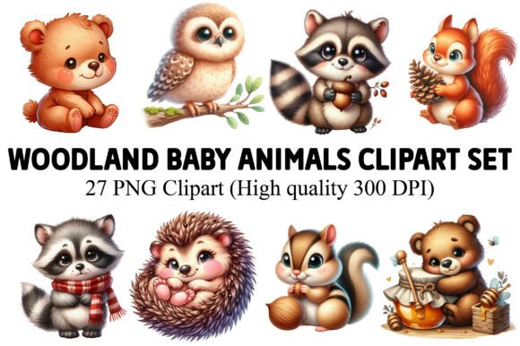 Download Woodland Baby Animals Clipart Set - Set Collection