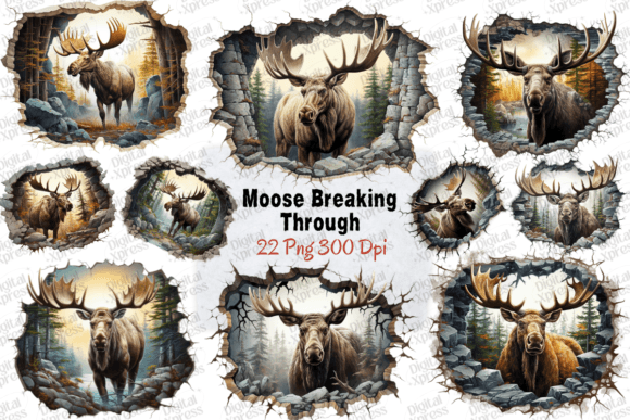 Download Moose Breaking Through Png Set - Set Collection