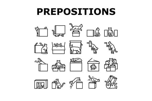 Download Preposition English Language Icons Set - Set Collection