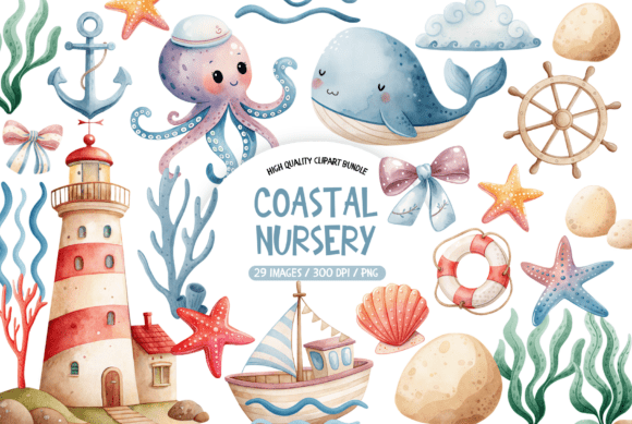 Download Marine Life Clipart Set - Set Collection