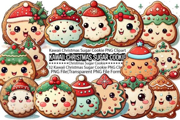 Download Kawaii Christmas Sugar Cookie PNG Bundle - Premium Bundle