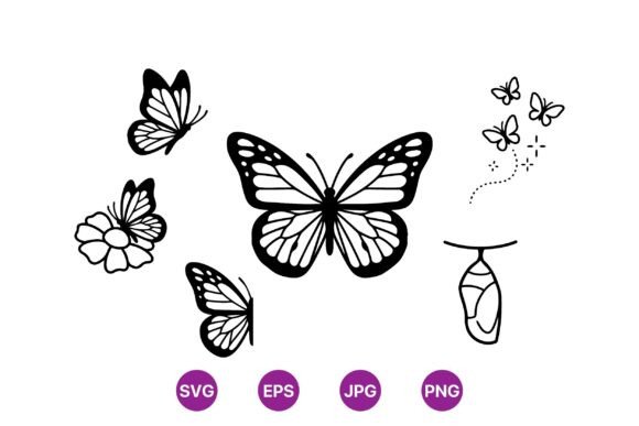 Download Monarch Butterfly SVG Clipart Set - Set Collection