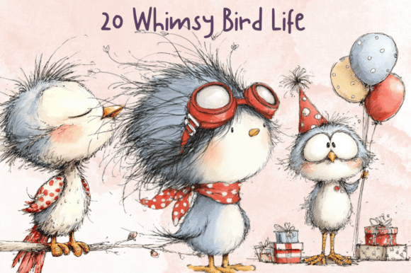 Download Storybook Whimsy Bird Clipart Set - Set Collection