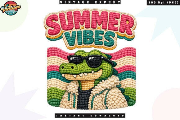 Download Summer Vibes Crocodile Crochet Yarn PNG - Crocodile Collection