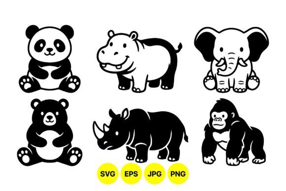 Download Cute Safari Animal Clipart Set - Set Collection