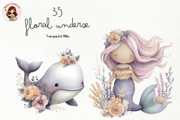 Download Floral Undersea PNG Clipart Set - Set Collection