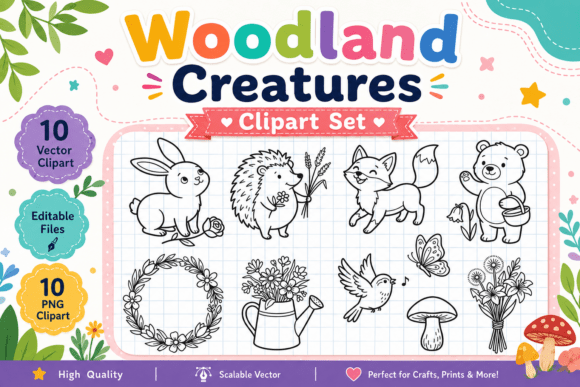 Download Woodland Creatures Clipart Set - Set Collection
