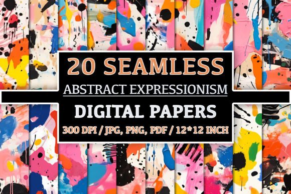 Download 20 Seamless Abstract Expressionism Set - Set Collection