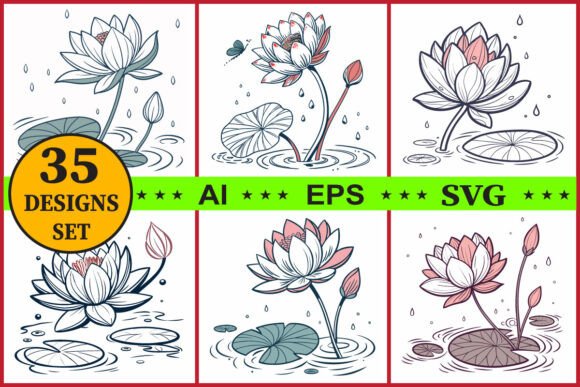 Download Lotus Flower Clipart | Water Lily Set - Set Collection