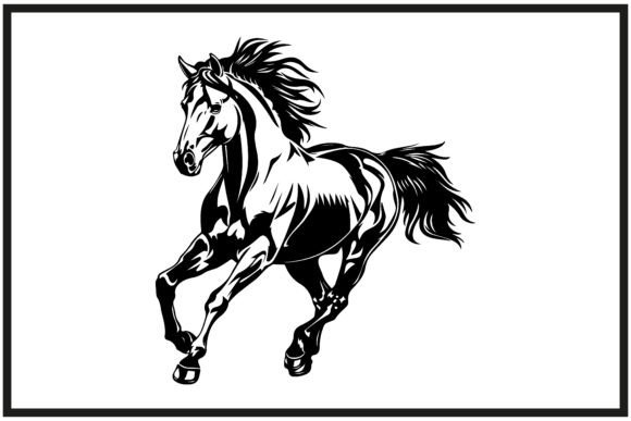 Download Vector Silhouette of a Graceful Horse - Vector silhouette Collection