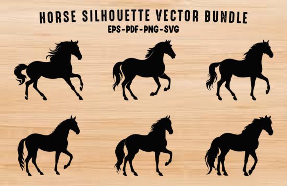 Download Horses Vector Silhouette Clipart Bundle - Vector silhouette Collection