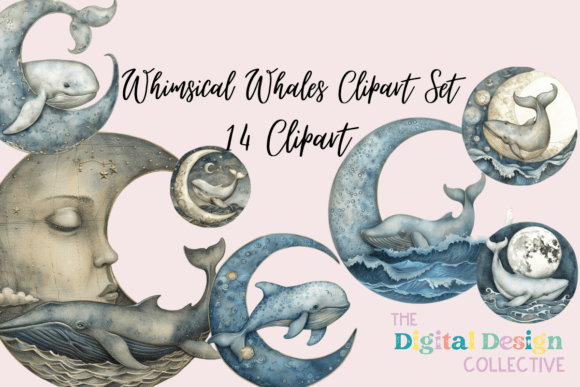 Download Whimsical Whales Clipart Set - Set Collection