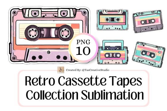Download Retro Cassette Tapes Pastel Sublimation - Set Collection