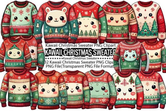 Download Kawaii Christmas Sweater Sublimation - Premium Bundle