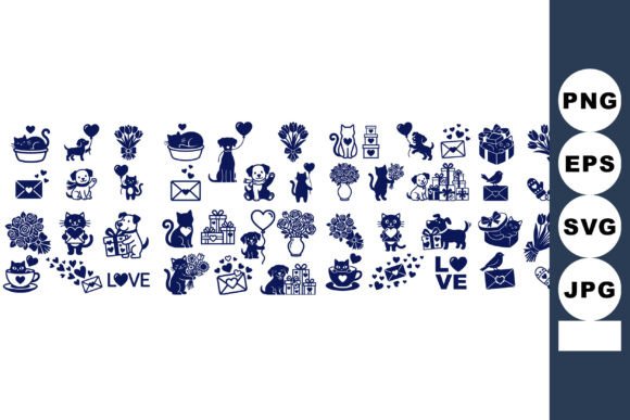 Download Cute Valentine Animal Clipart Set - Set Collection