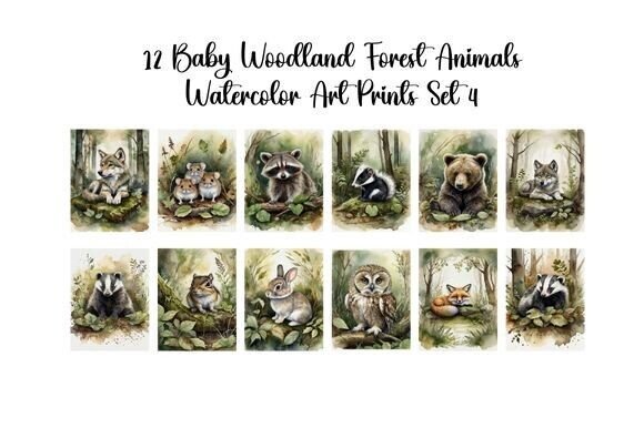 Download Baby Woodland Forest Animals Set 4 - Set Collection