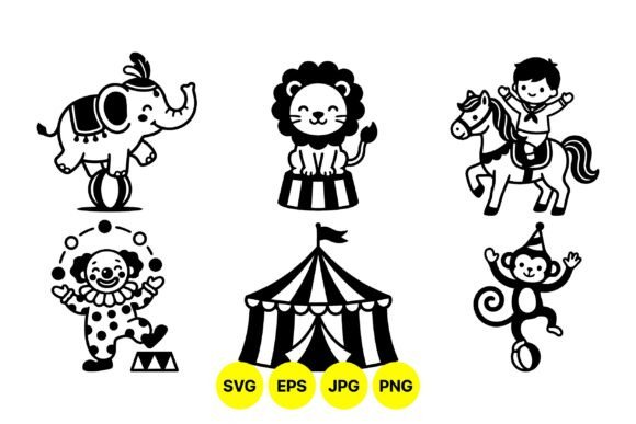Download Vintage Circus Animal Clipart Set - Set Collection