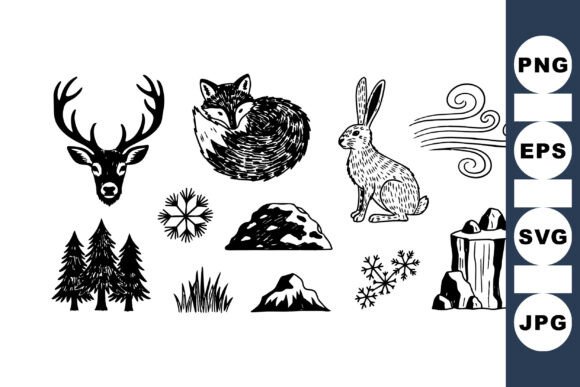 Download Rustic Woodland Animal Clipart Set - Set Collection
