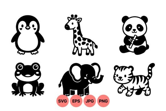Download Cute Cartoon Animal Svg Set - Set Collection