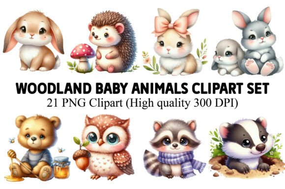Download Woodland Baby Animals Clipart Set - Set Collection