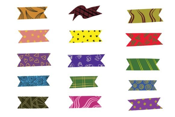 Download A Set of Colorful and Pattern Washi Tape - Set Collection