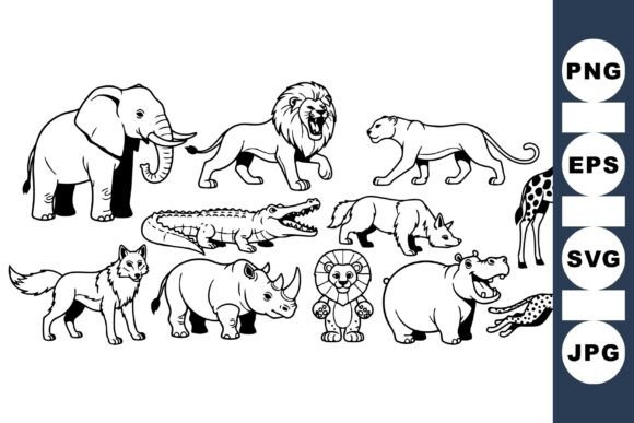Download Wild Safari Animal Clipart Set - Set Collection