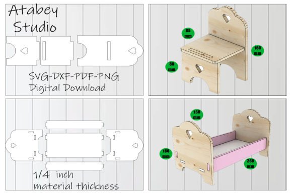 Download Kid Chair Bed Set Plywood Cutting Files - Set Collection