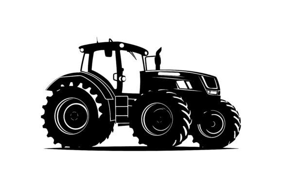 Download Tractor Vector Silhouette Black Color - Vector silhouette Collection